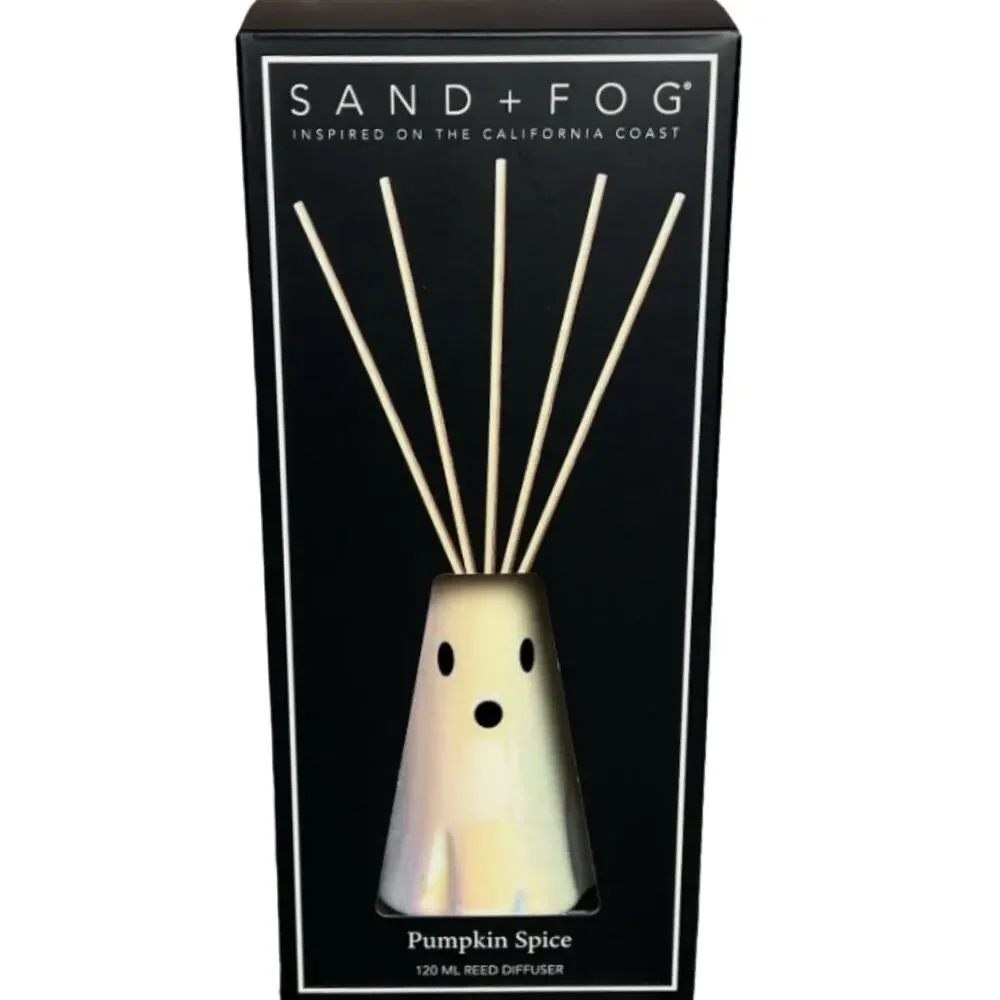 Sand + Fog Spooky Ghost Ceramic Reed Diffuser - Pumpkin Spice (NIB)